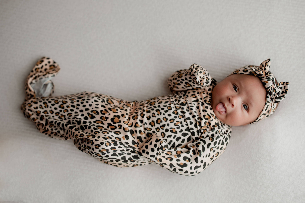 Three Little Tots - Leopard Knotted Gown — alternate product image, view 7