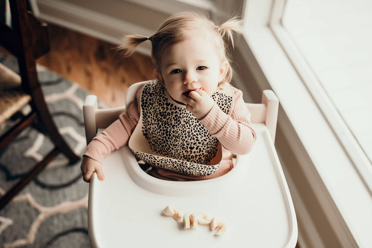 Three Little Tots - Leopard Print Silicone Bib with Crumb Catcher — alternate product image, view 3