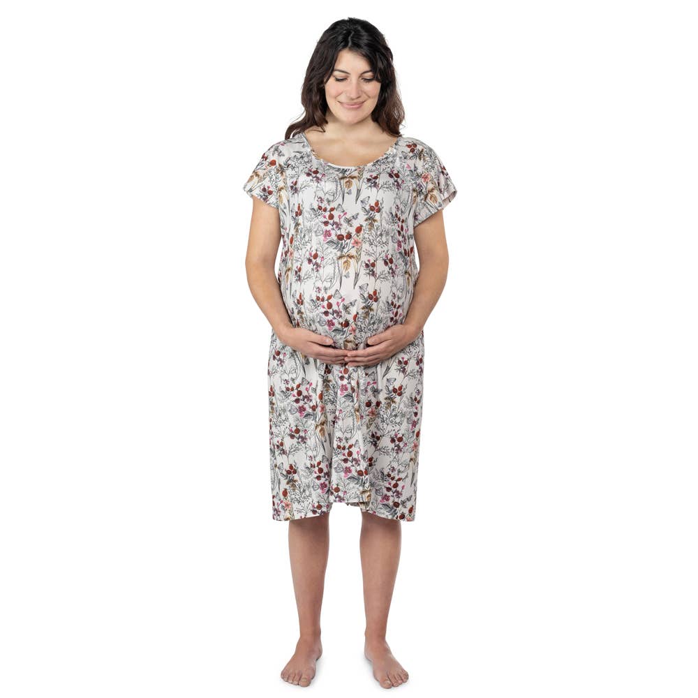 Three Little Tots - Floral Mommy Labor and Delivery/ Nursing Gown — alternate product image, view 8