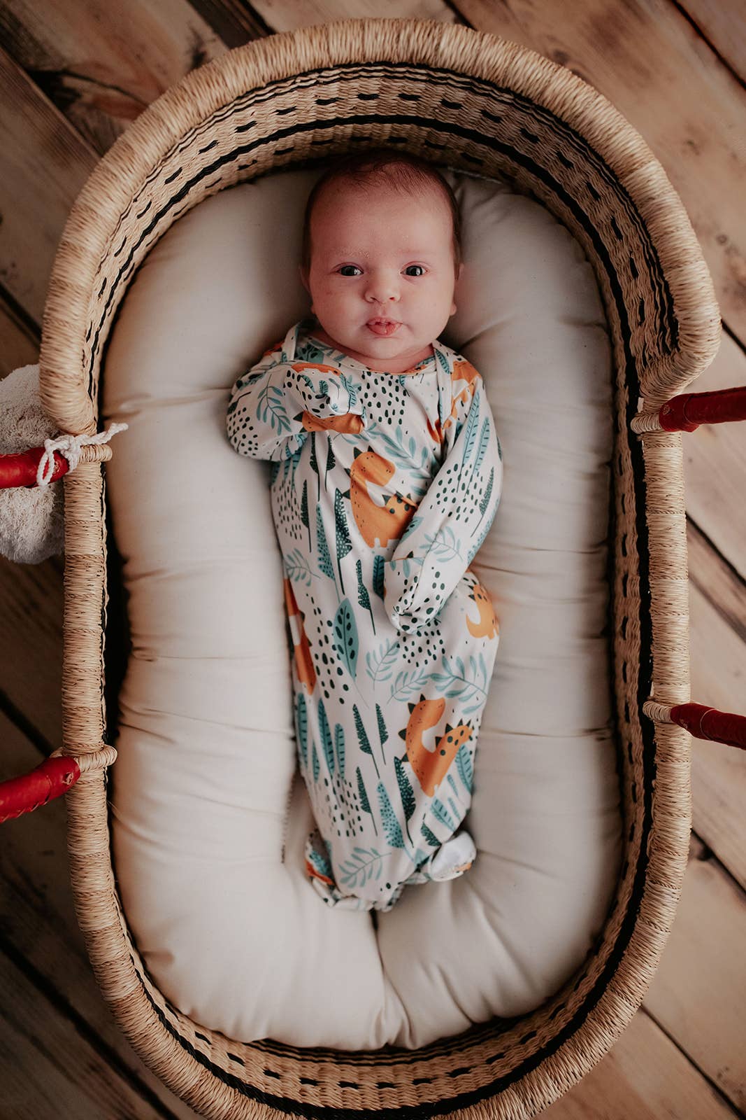 Three Little Tots - Dinosaur Animal Print Zoo Knotted Gown — alternate product image, view 21