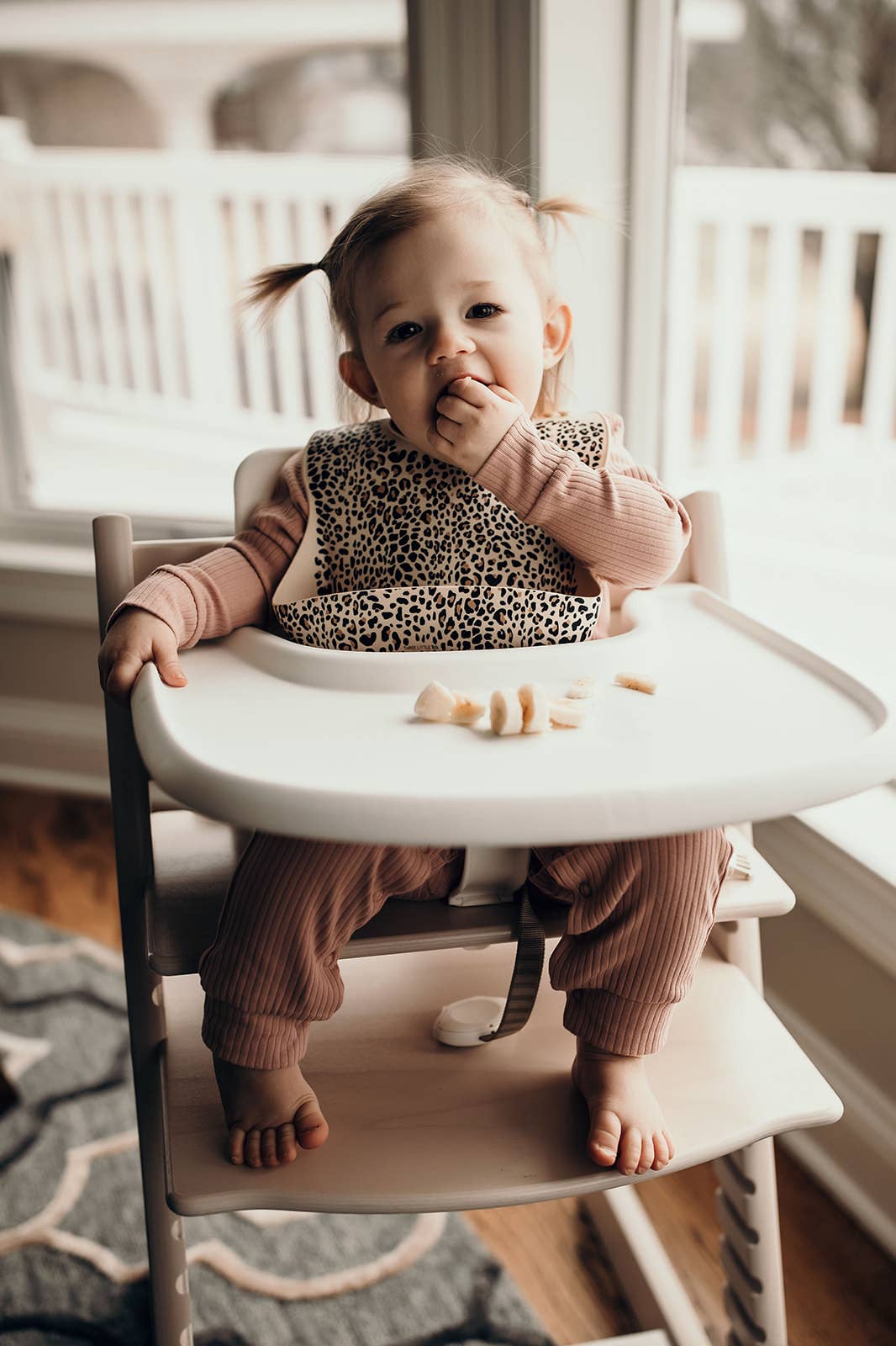 Three Little Tots - Leopard Print Silicone Bib with Crumb Catcher — alternate product image, view 8