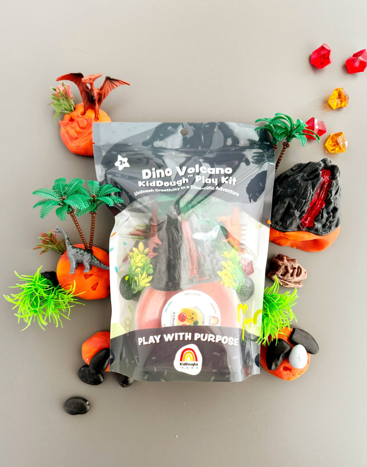 Earth Grown KidDoughs (KidDoughs by EGKD) - Dino Volcano KidDough Play Kit — alternate product image, view 4