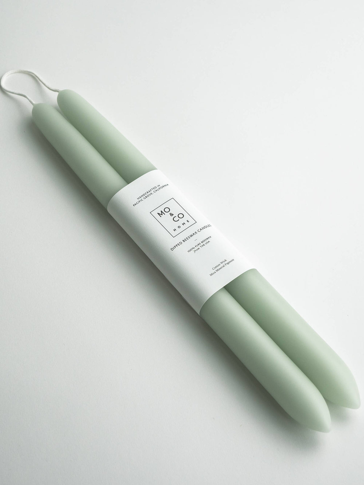 Mo&Co Home -  Eucalyptus | Dipped Beeswax Taper Candles | All Natural
