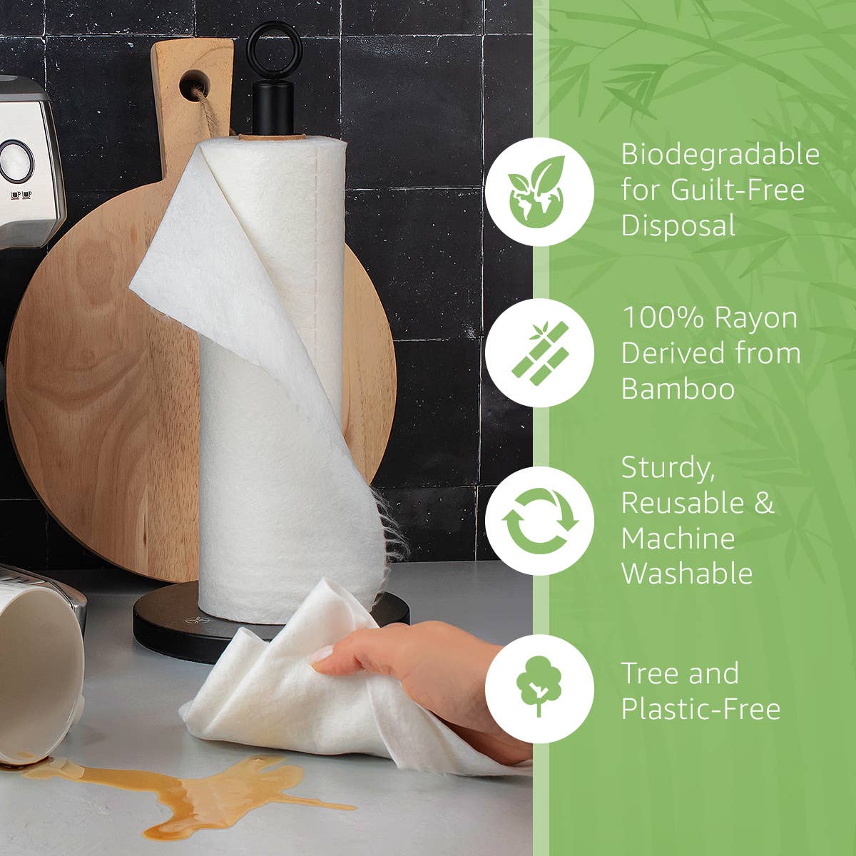 Ibambo Reusable Bamboo Paper Towels - 2 Rolls - 40 Sheets