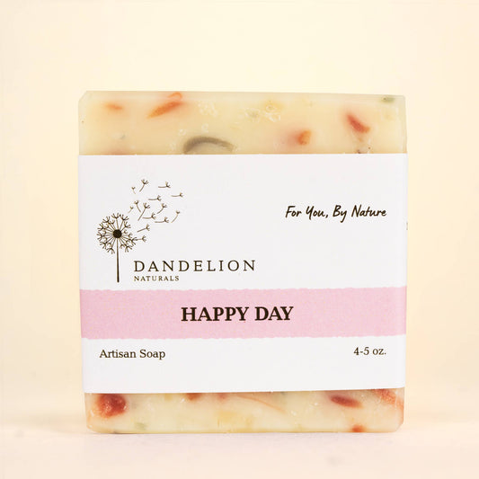 Dandelion Naturals - Jabón en barra Happy Day | Jabón en barra natural | Naranja y menta