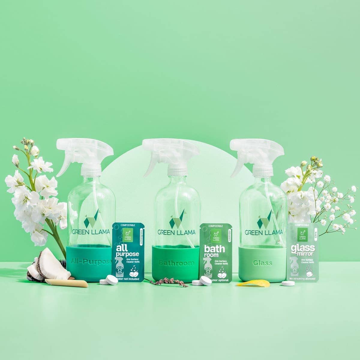 Green Llama - Green Llama Home Cleaning Kit - All-Purpose | Glass | Bath