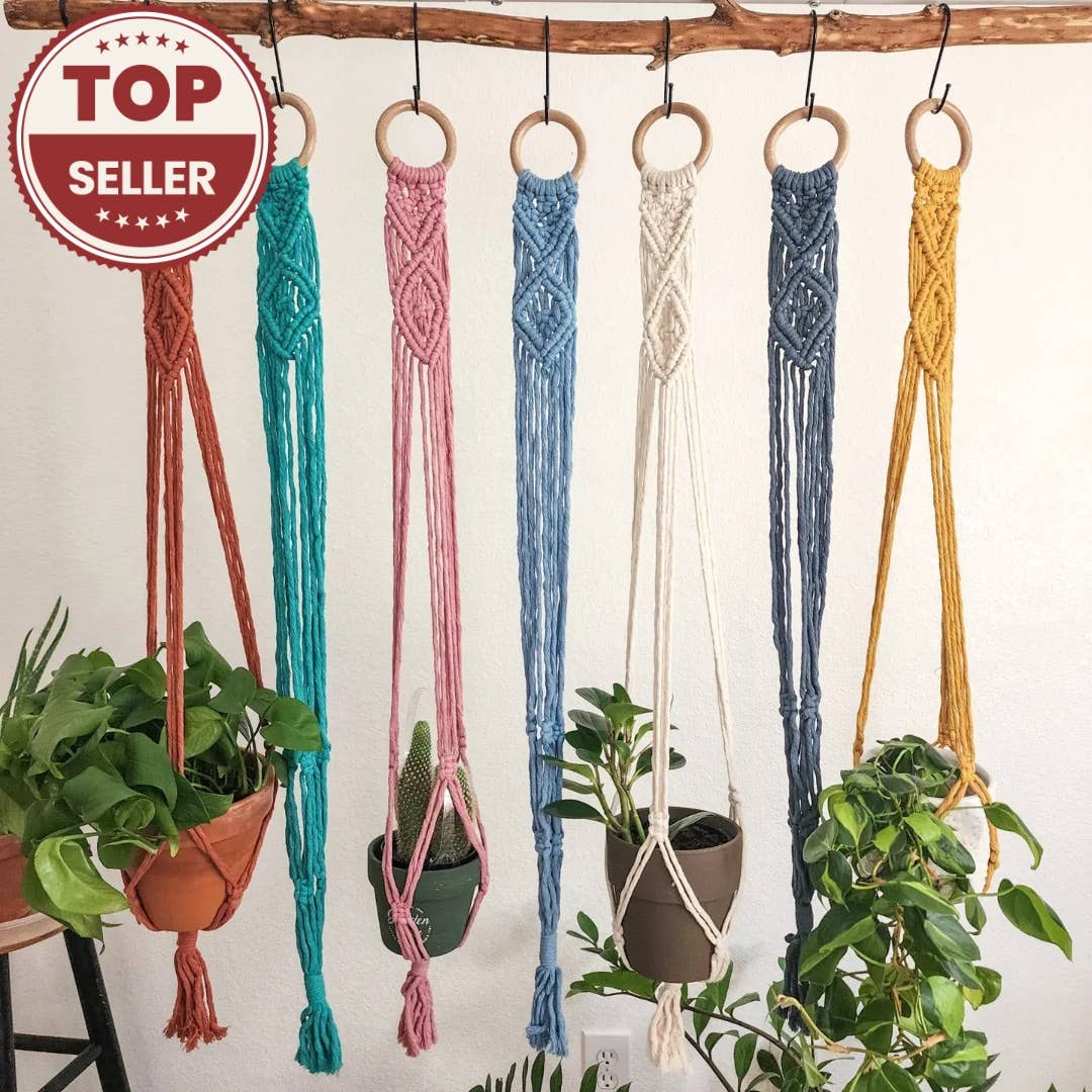 Handmade By Uruba - Handwoven Macrame plant hanger, Boho Home decor & Gift