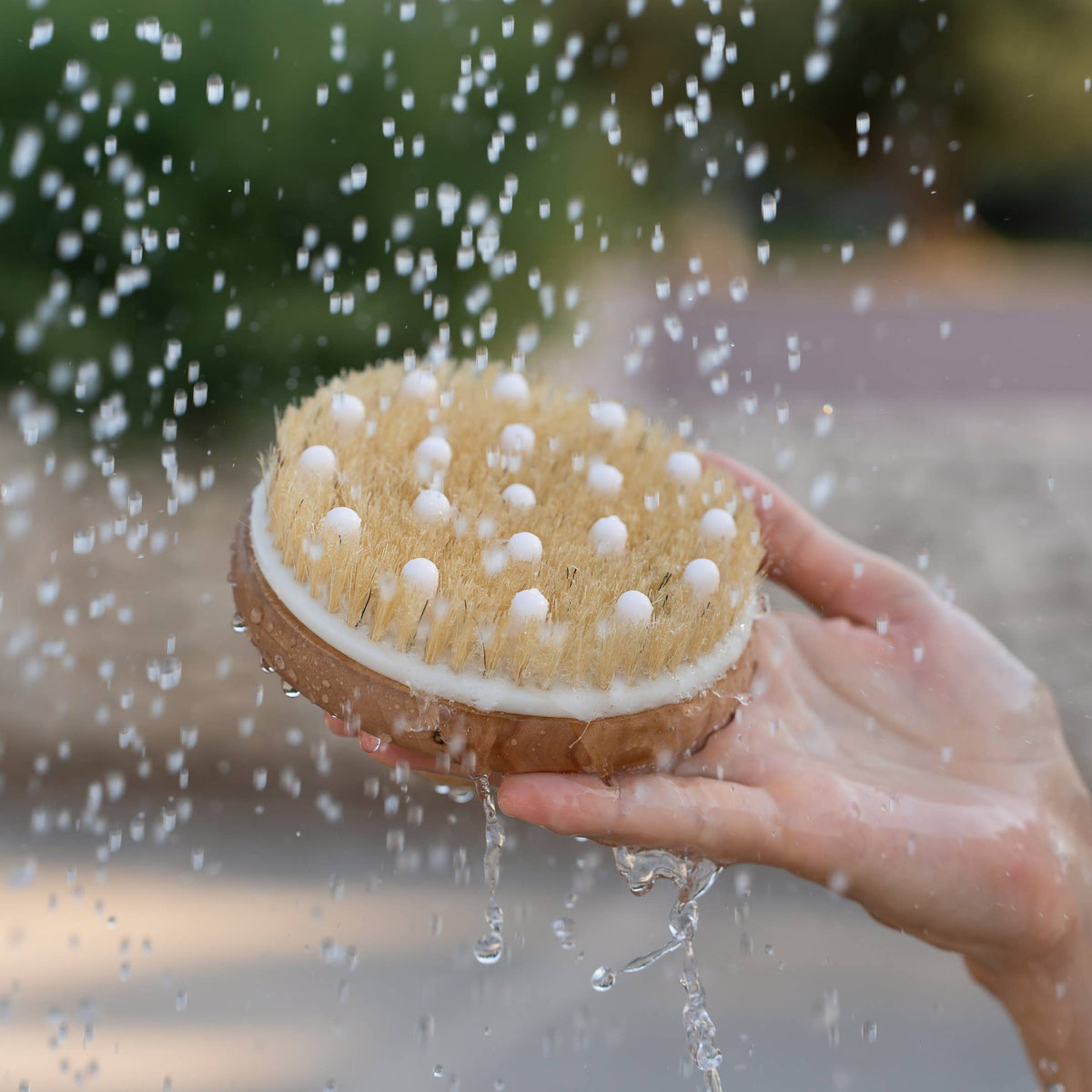 Croll & Denecke - Bath brush with massage knobs and handle home spa decor — alternate product image, view 4