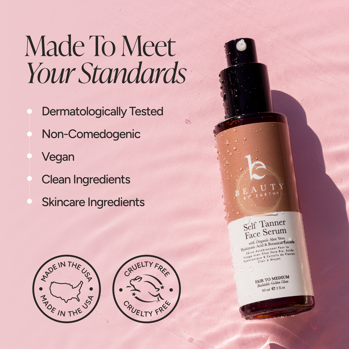Beauty By Earth - Self Tanner Hyaluronic Acid Face Serum 2oz, (2 Shades) — alternate product image, view 10