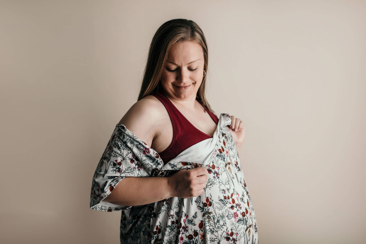 Three Little Tots - Floral Mommy Labor and Delivery/ Nursing Gown