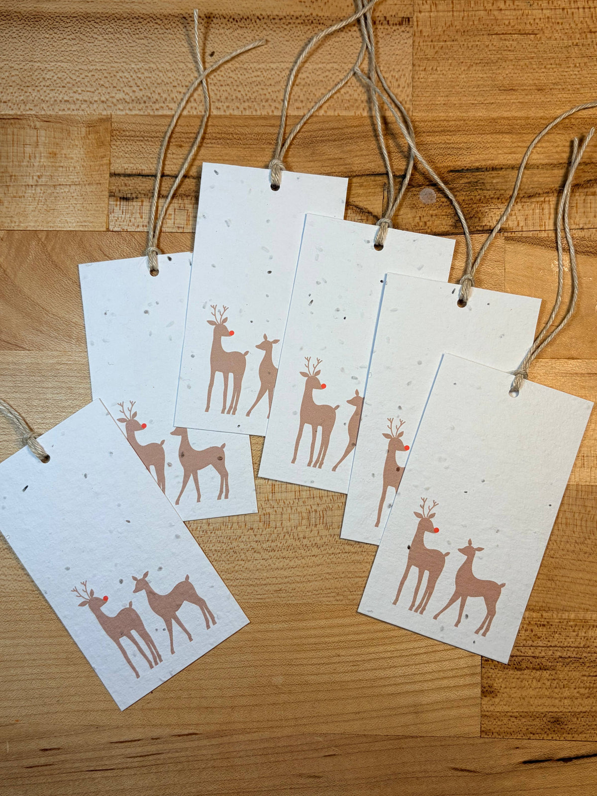 The Raven’s Edge Studio - Plantable Holiday Gift Tags: Eco Friendly Set of 6, Reindeer