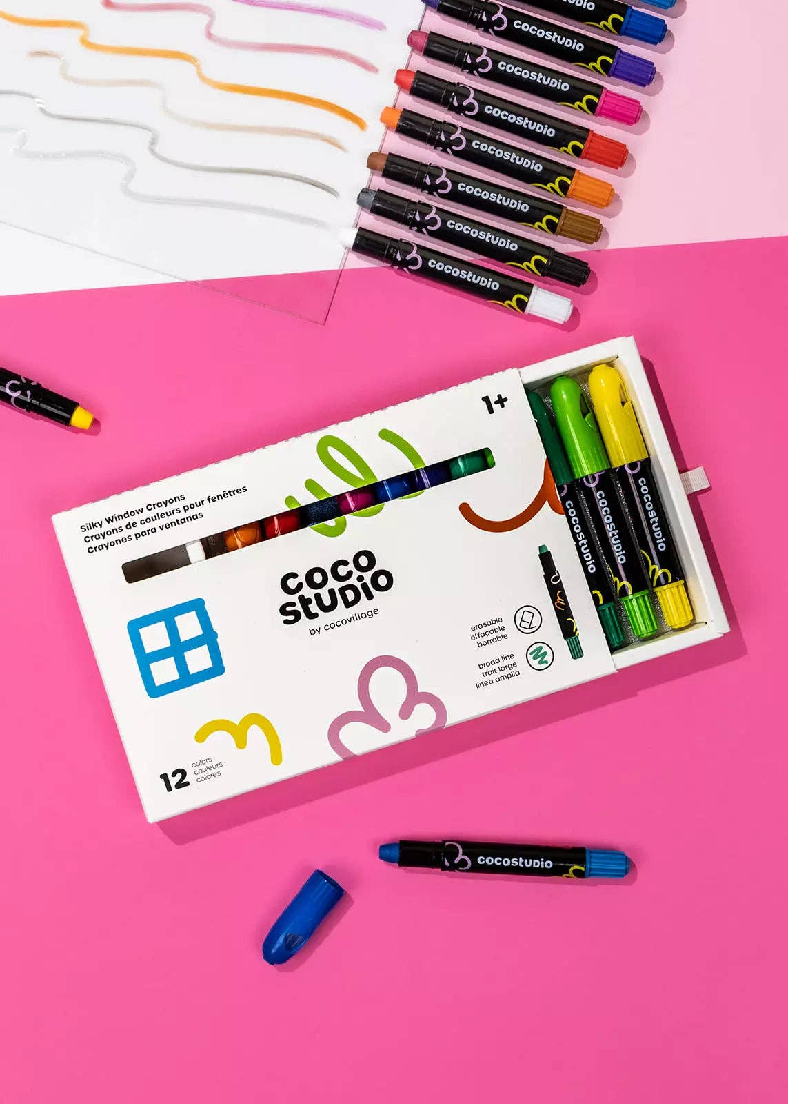 Coco Village - Erasable Silky Window Crayons - 12 colors — alternate product image, view 4