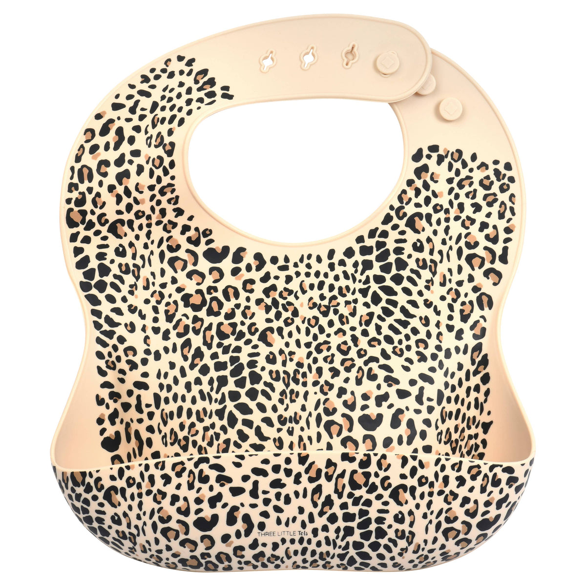 Three Little Tots - Leopard Print Silicone Bib with Crumb Catcher — alternate product image, view 5