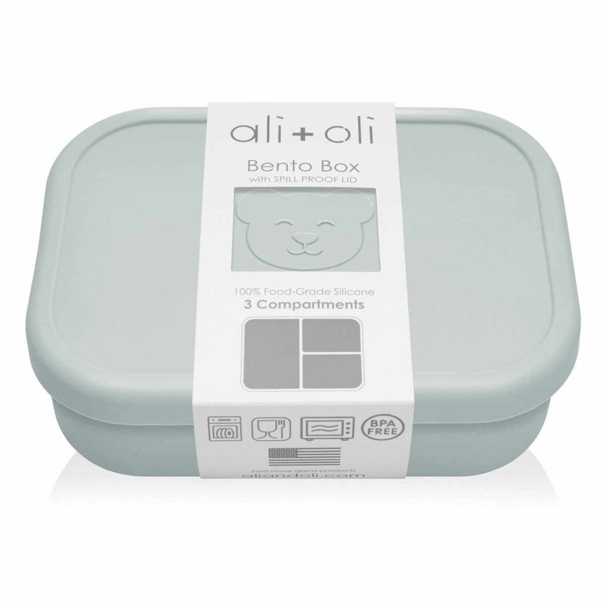 Ali+Oli - Ali+Oli Leakproof Silicone Bento Box (Blue) Back to School