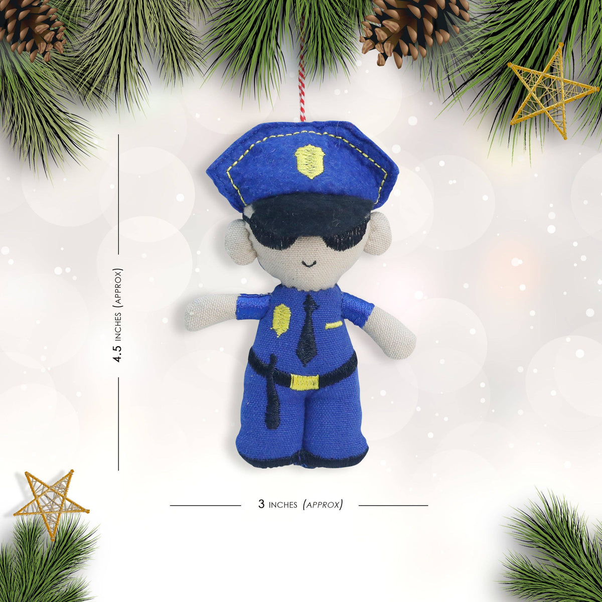 Mr. Ellie Pooh - Organic Cotton Ornament - Policeman — alternate product image, view 2