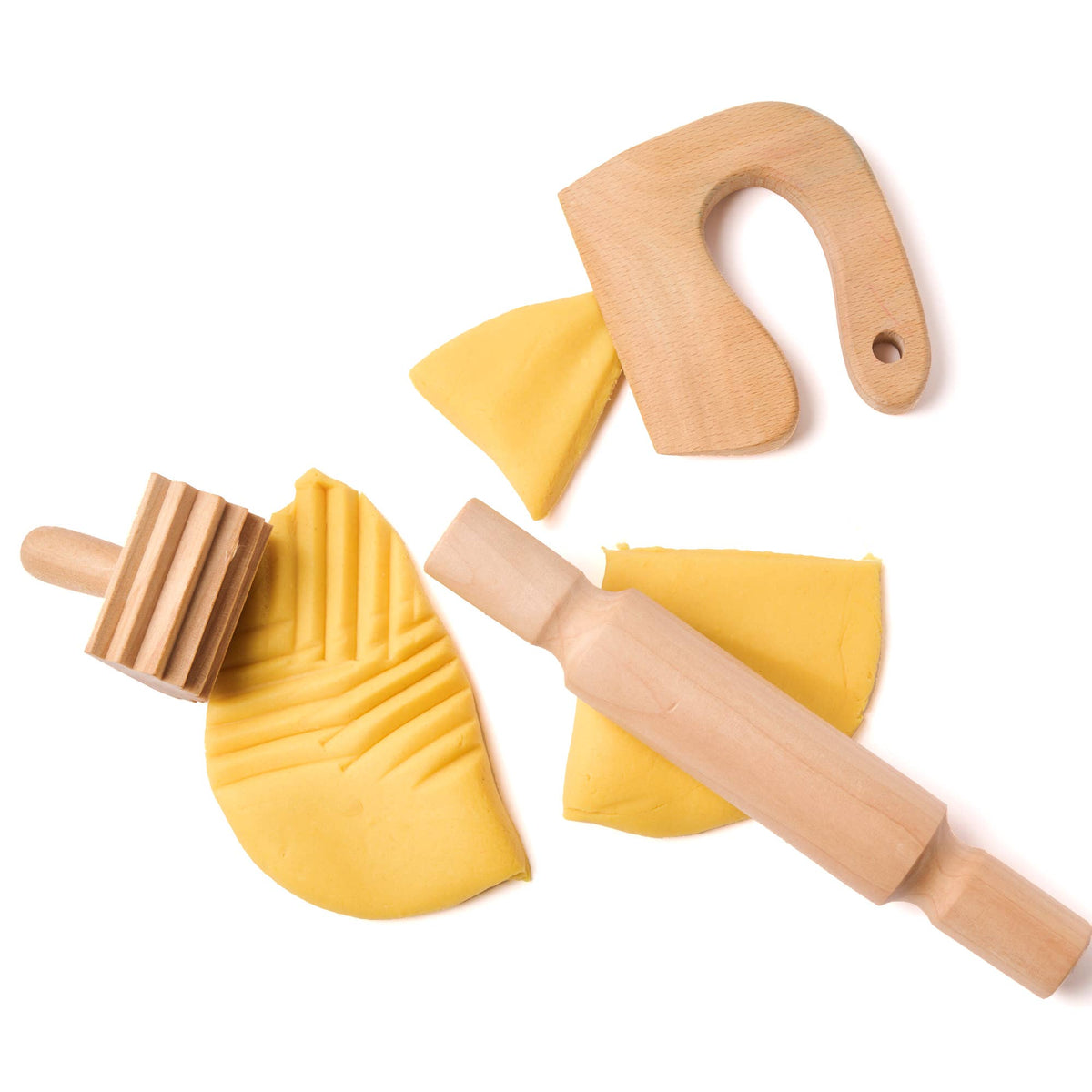 elseware unplug - Eco-Dough Wooden Tools - 12 Assorted, All-Natural, Kid-Safe — alternate product image, view 2