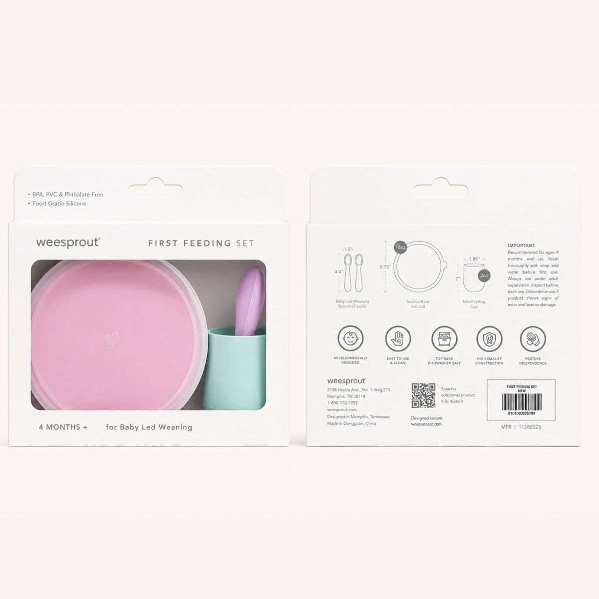 WeeSprout - Baby First Feeding Set – Training Cup, Suction Bowl & Spoons — alternate product image, view 9