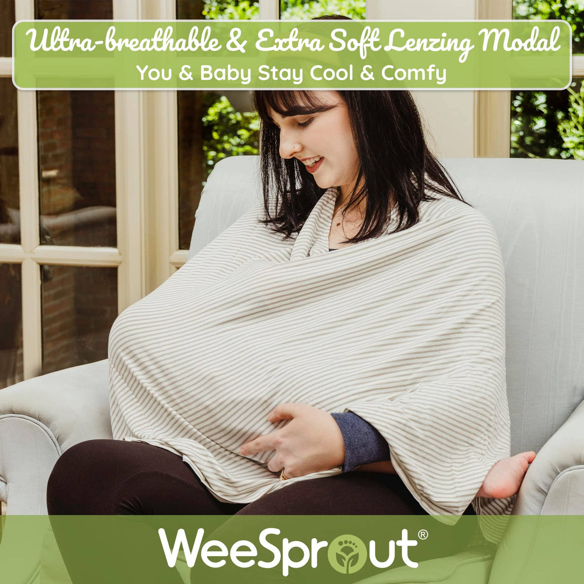WeeSprout - 3-in-1 Nursing Cover – Breastfeeding, Car Seat & Cart Cover — alternate product image, view 4