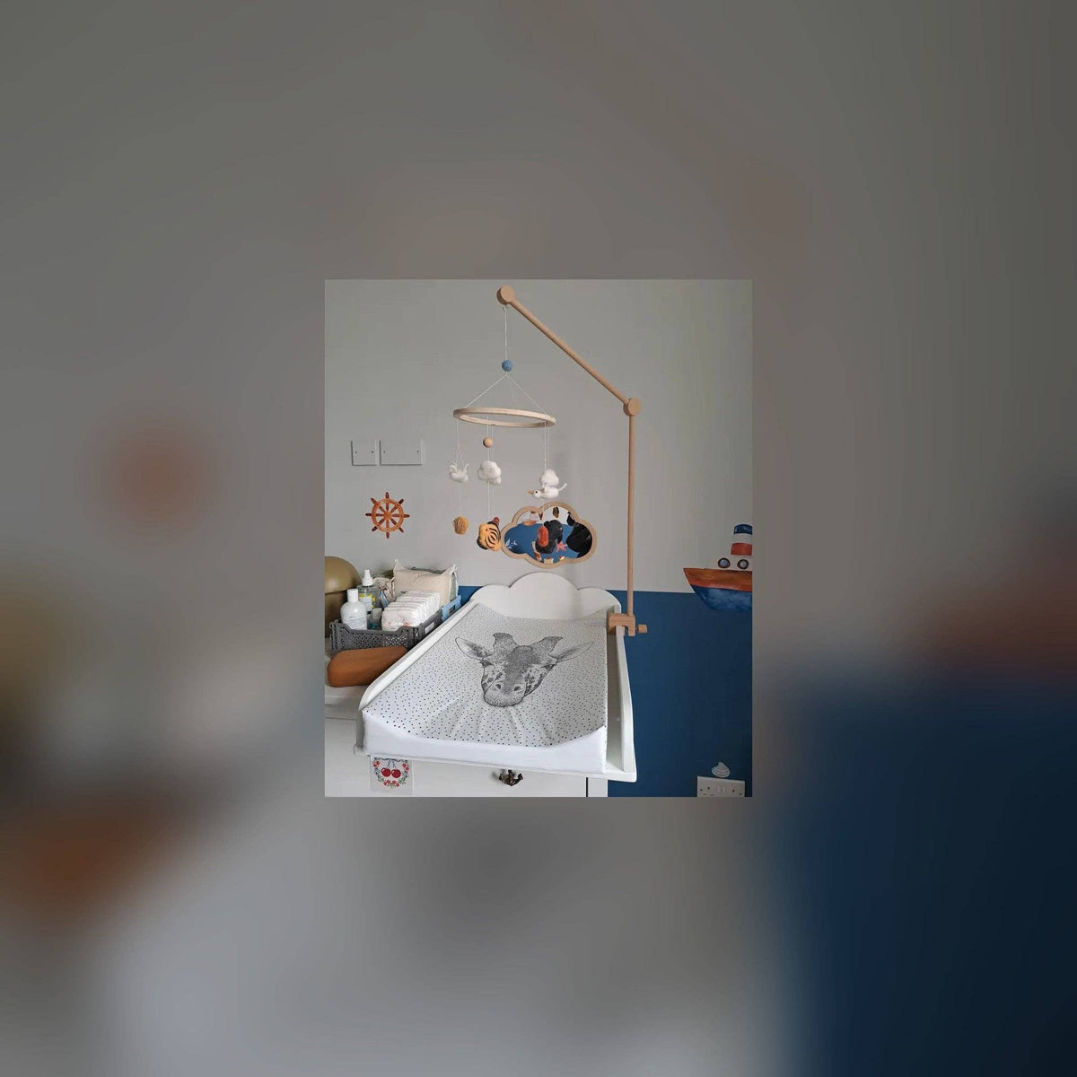 Moogco Baby - Wooden Baby Mobile Holder for Crib & Changing Table