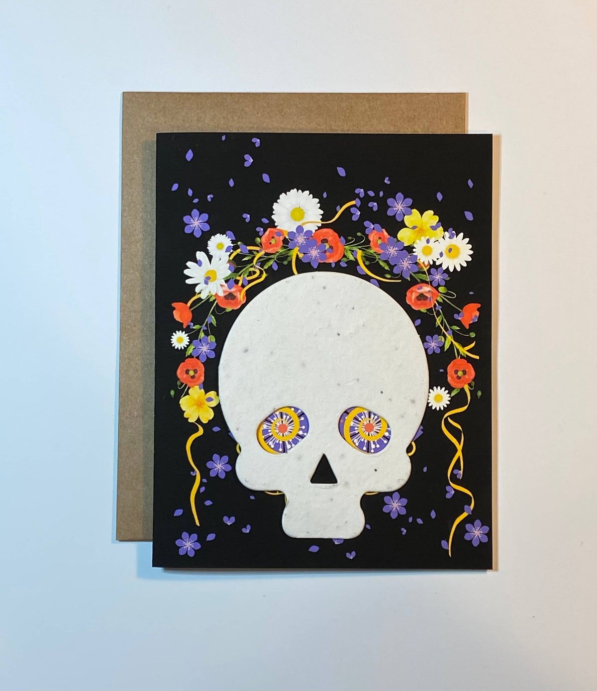 The Raven’s Edge Studio - Plantable Sugar Skull Card: Eco Friendly Witchy Halloween
