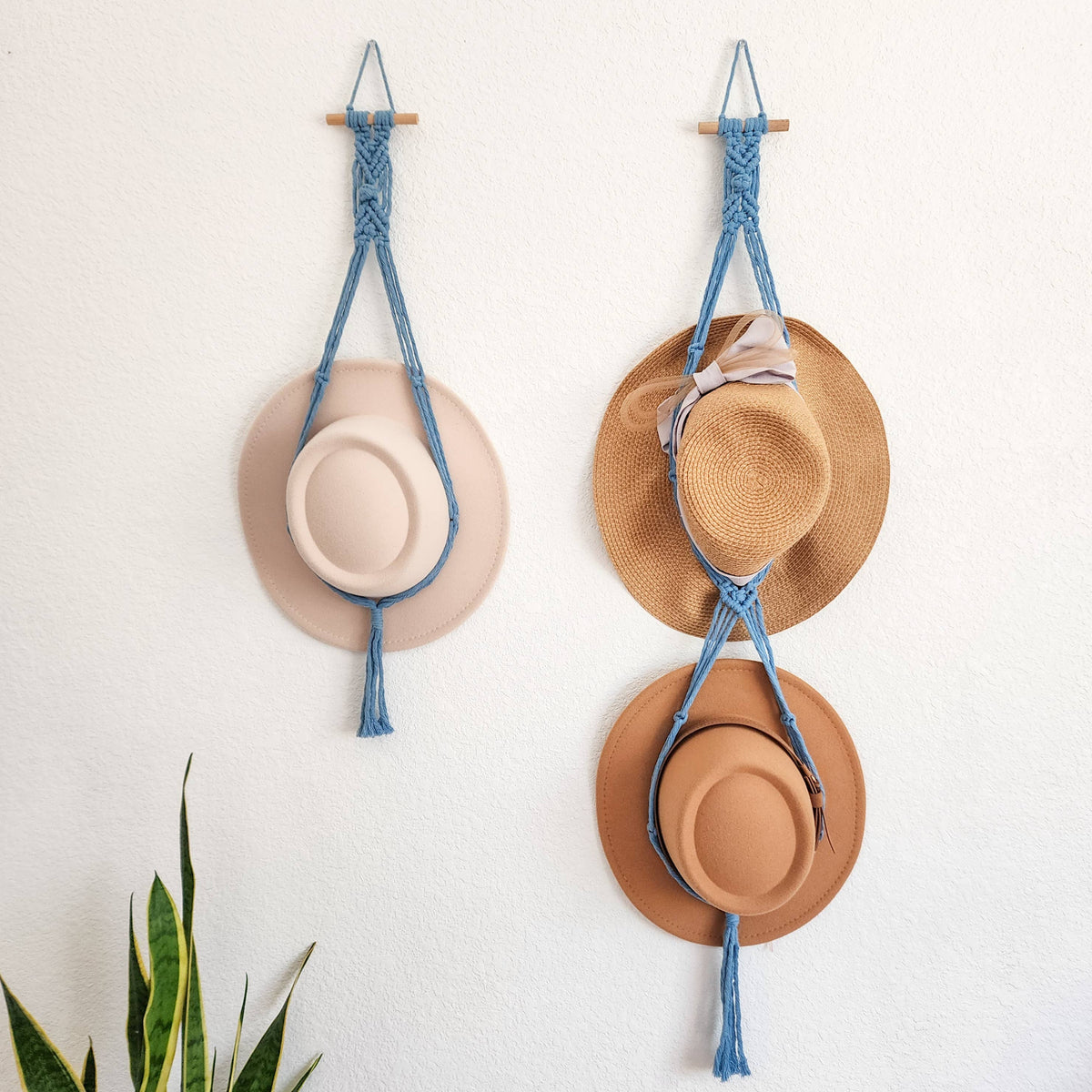 Handmade By Uruba - Macrame Hat Hanger, Wall Mounted Hat Display and Organizer — alternate product image, view 14