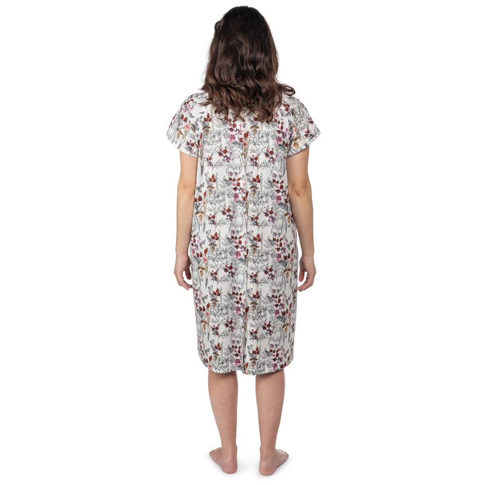 Three Little Tots - Floral Mommy Labor and Delivery/ Nursing Gown — alternate product image, view 9