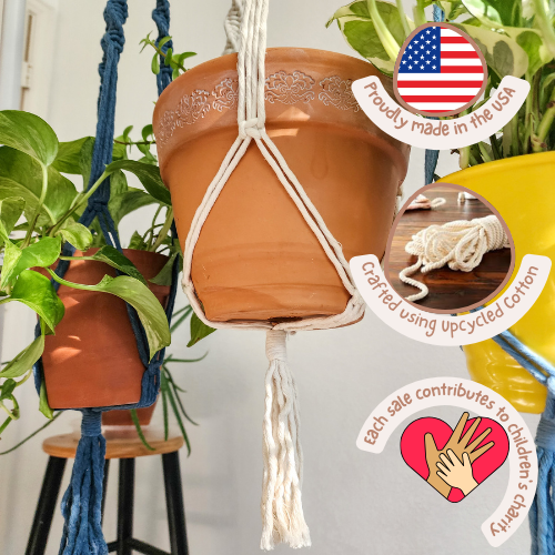 Handmade By Uruba - Boho Macrame Beaded Plant Hanger for Indoor & Outdoor Use — alternate product image, view 4