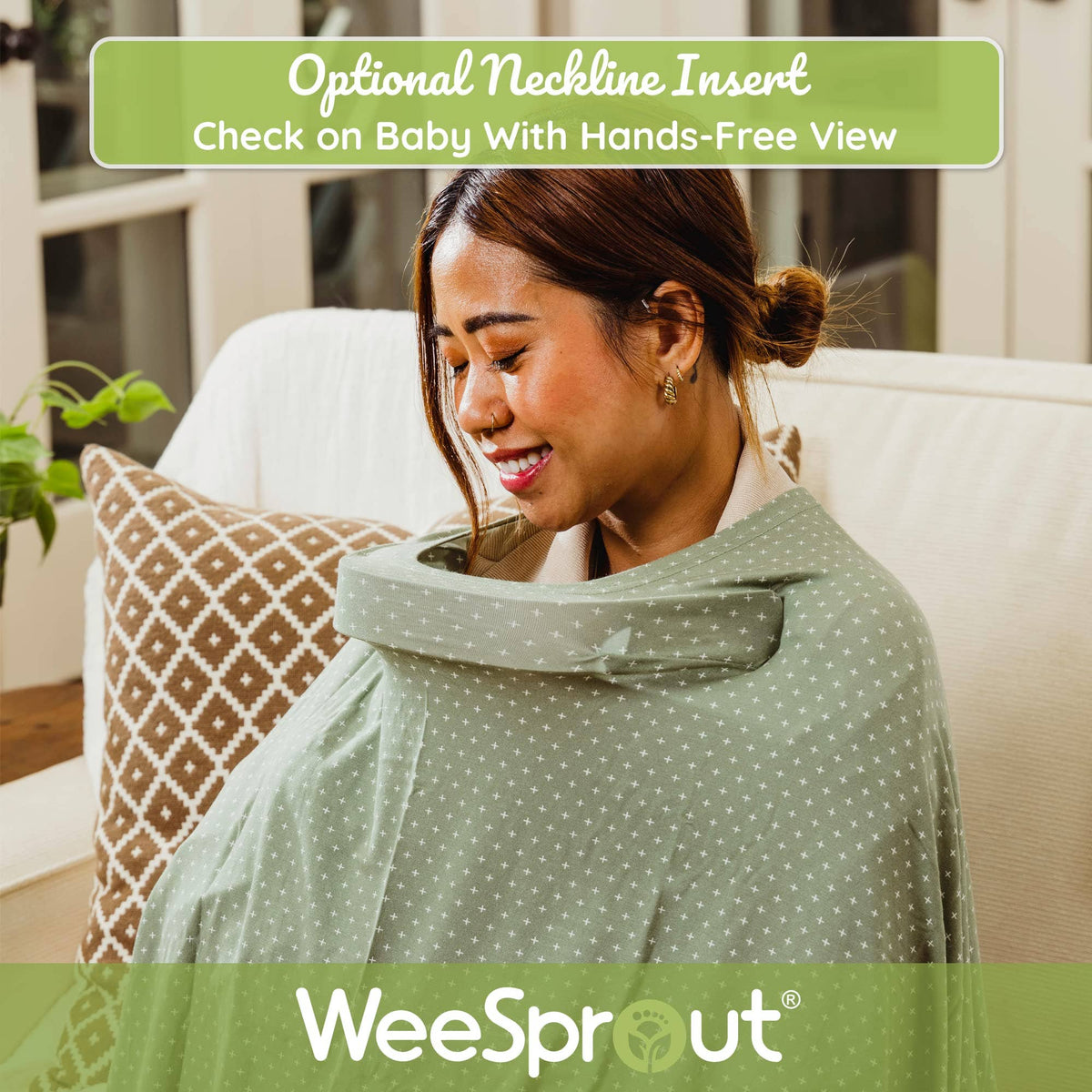 WeeSprout - 3-in-1 Nursing Cover – Breastfeeding, Car Seat & Cart Cover — alternate product image, view 5