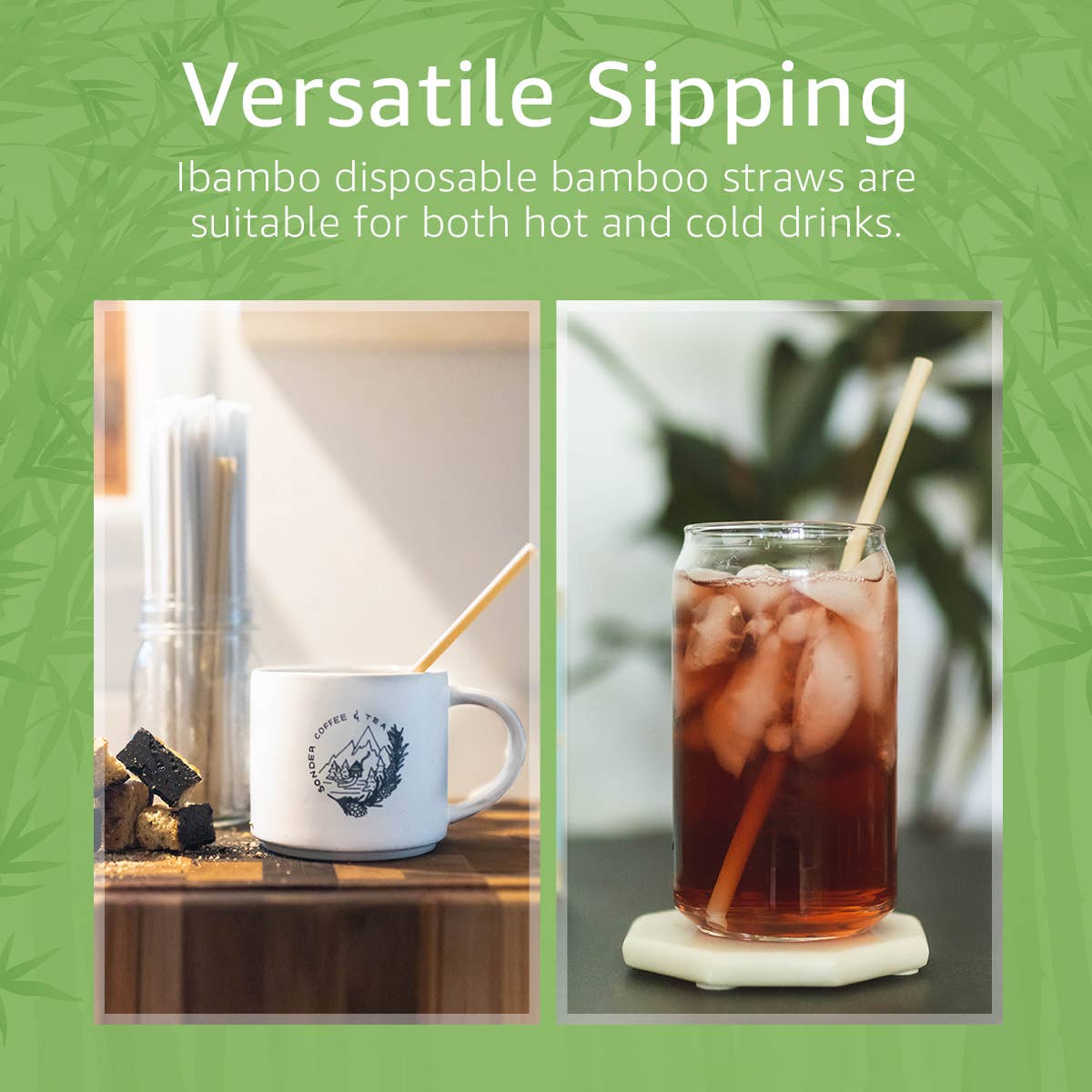 Bulk Bamboo Disposable Straws - Wrapped - 1000 Straws
