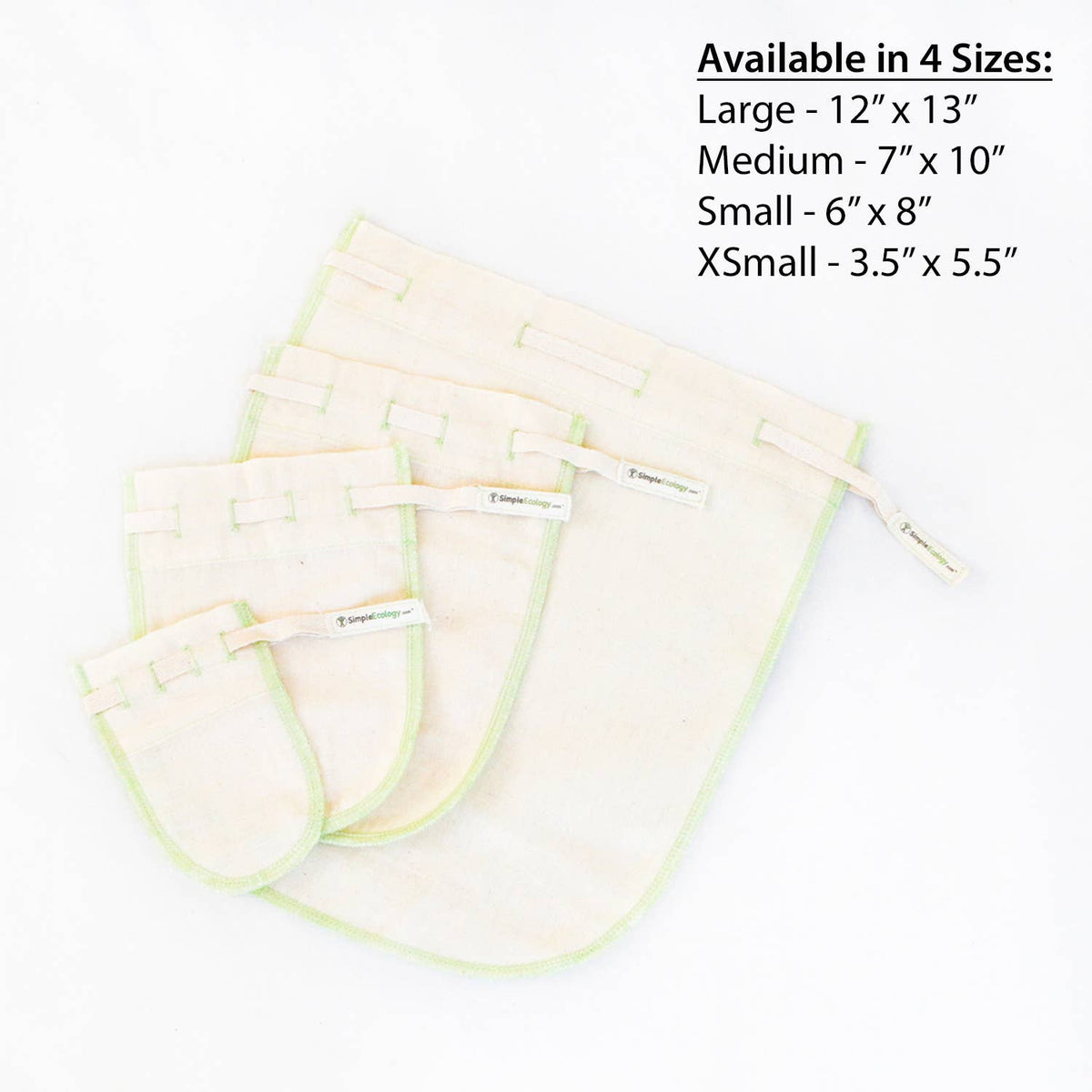 Simple Ecology - Organic Cotton Nutmilk Straining Bags - Simple Ecology — alternate product image, view 2