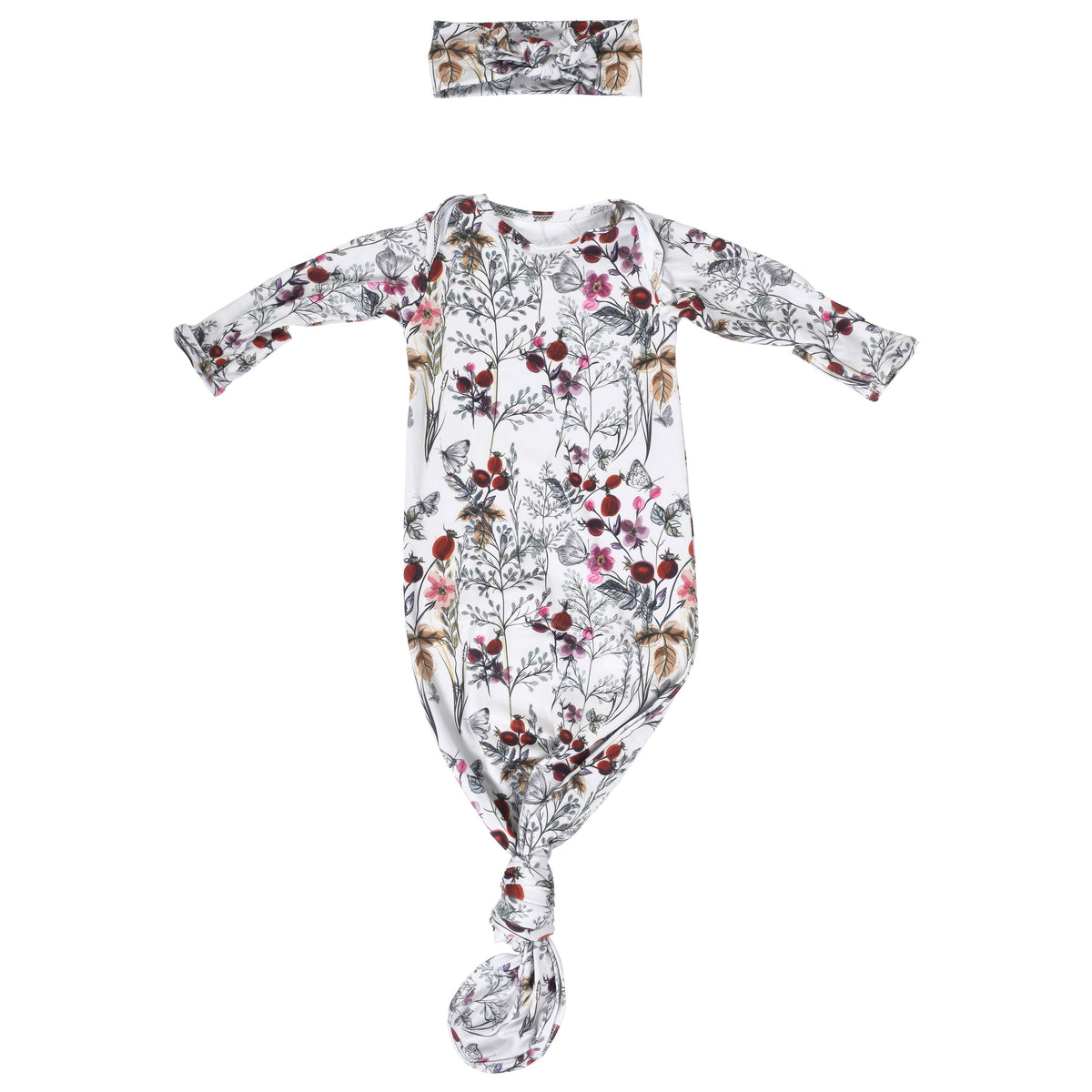 Three Little Tots - Floral Flower Knotted Gown