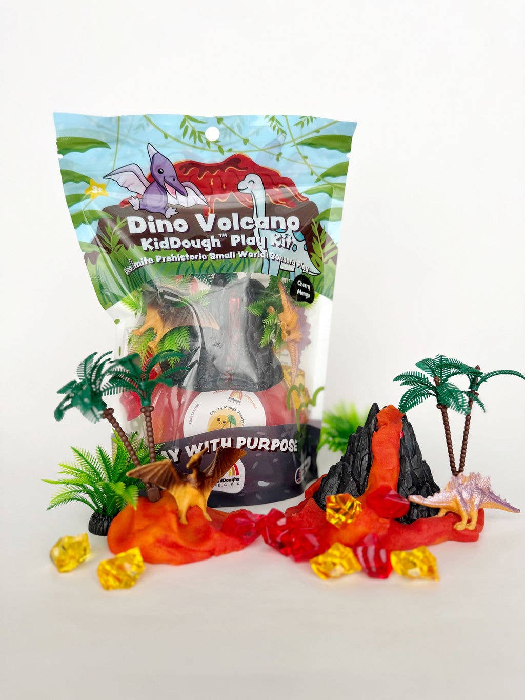 Earth Grown KidDoughs (KidDoughs by EGKD) - Dino Volcano KidDough Play Kit — alternate product image, view 2