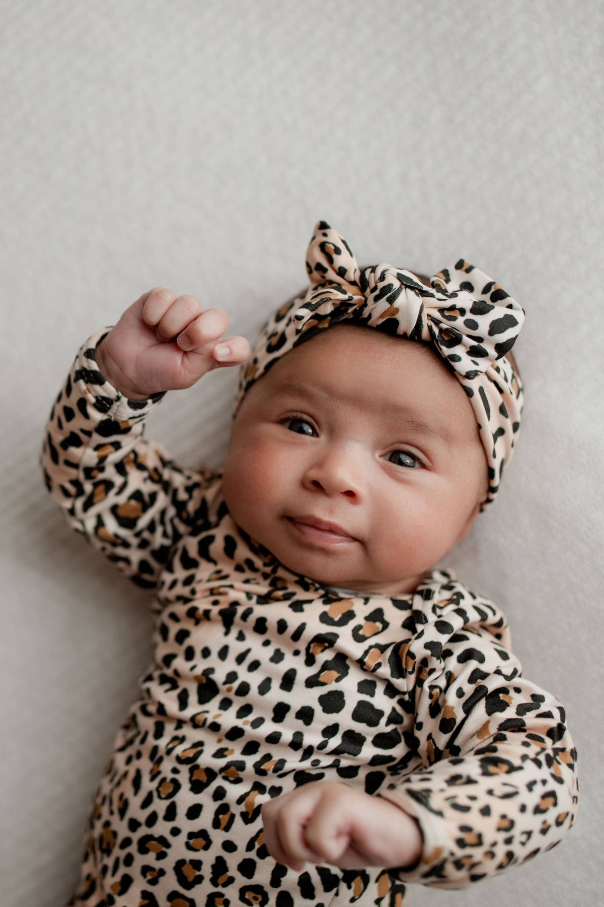 Three Little Tots - Leopard Knotted Gown — alternate product image, view 4