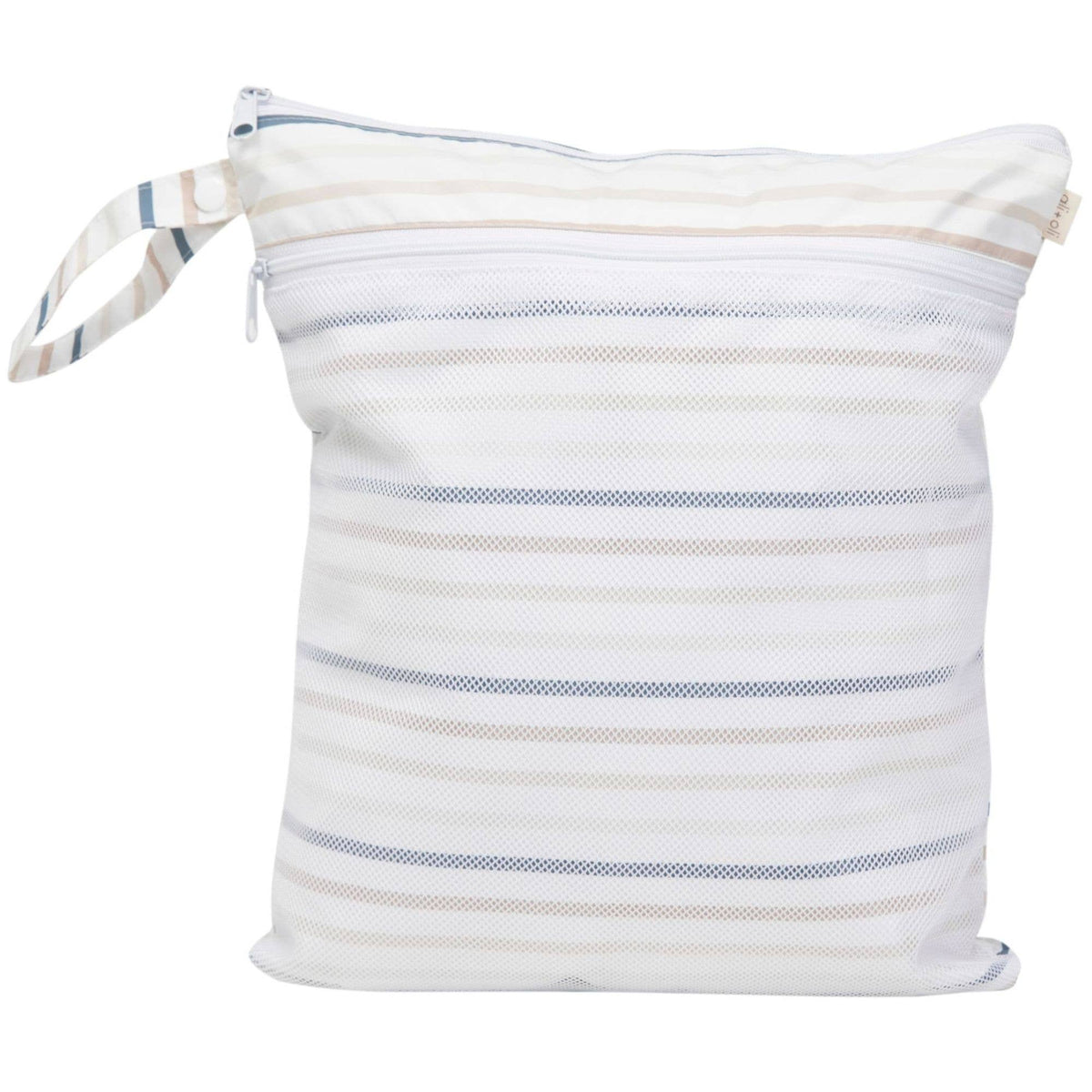 Bolsa seca/húmeda de doble compartimento con bolsillo de malla (Rayas)