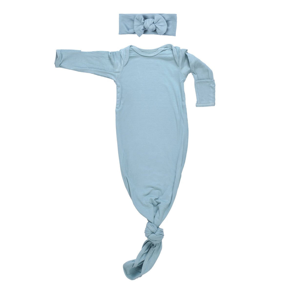 Three Little Tots - Blue Bird Knotted Gown — alternate product image, view 6