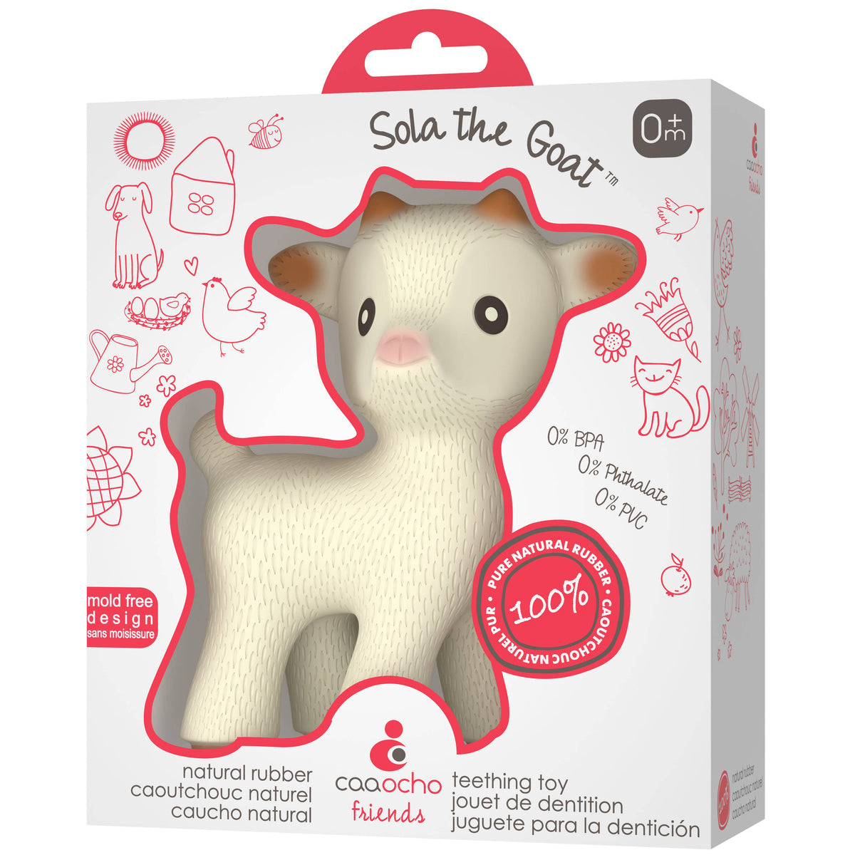 Natural Rubber Toys - Natural Rubber Teether Goat