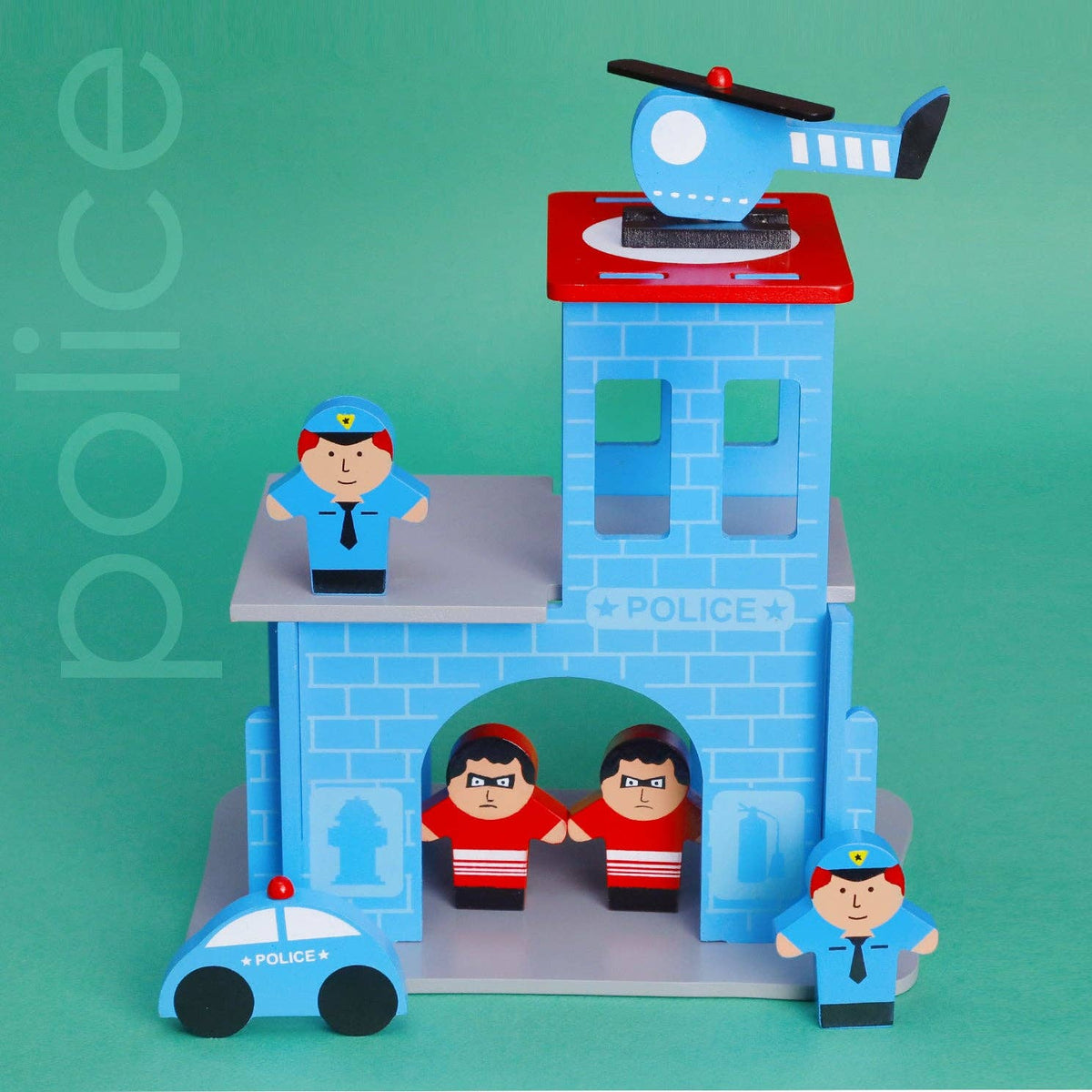 Mr. Ellie Pooh - Wooden set - Police Station