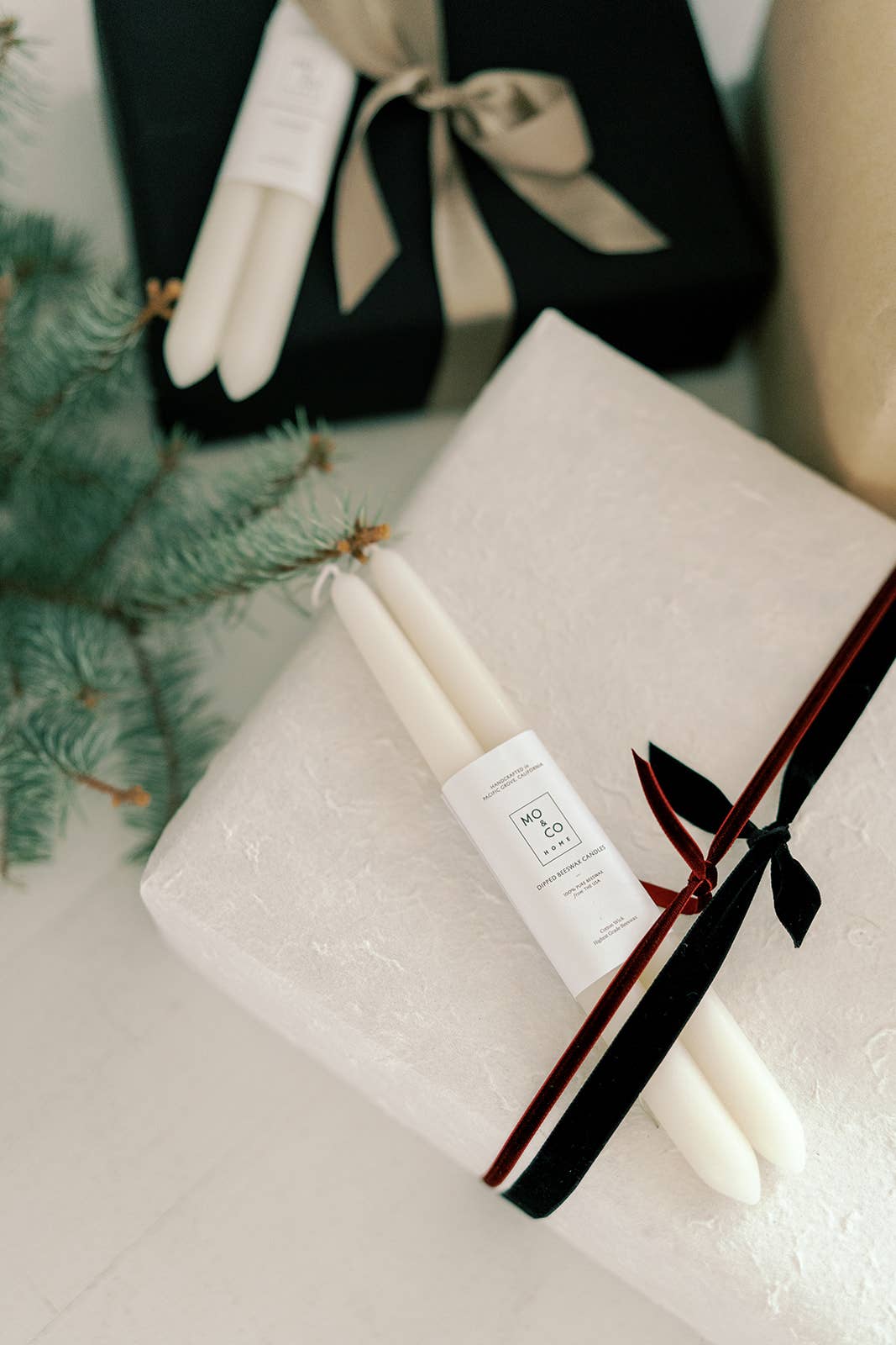 Mo&Co Home - Natural White | Dipped Beeswax Taper Candles | All Natural