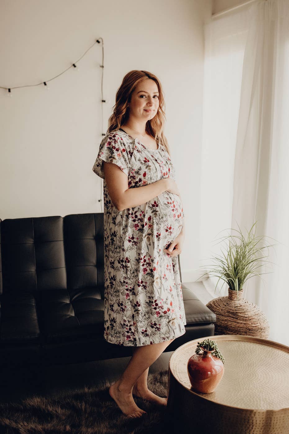 Three Little Tots - Floral Mommy Labor and Delivery/ Nursing Gown — alternate product image, view 6