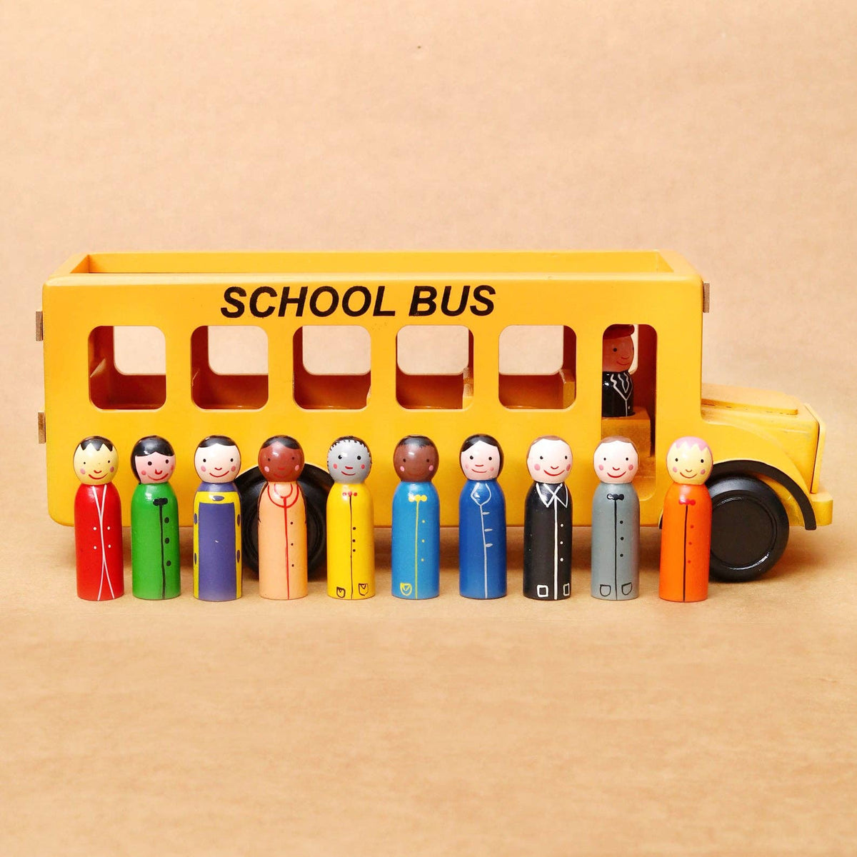 Mr. Ellie Pooh - Wooden School Bus with Children — alternate product image, view 2