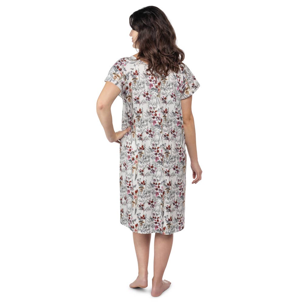 Three Little Tots - Floral Mommy Labor and Delivery/ Nursing Gown — alternate product image, view 10