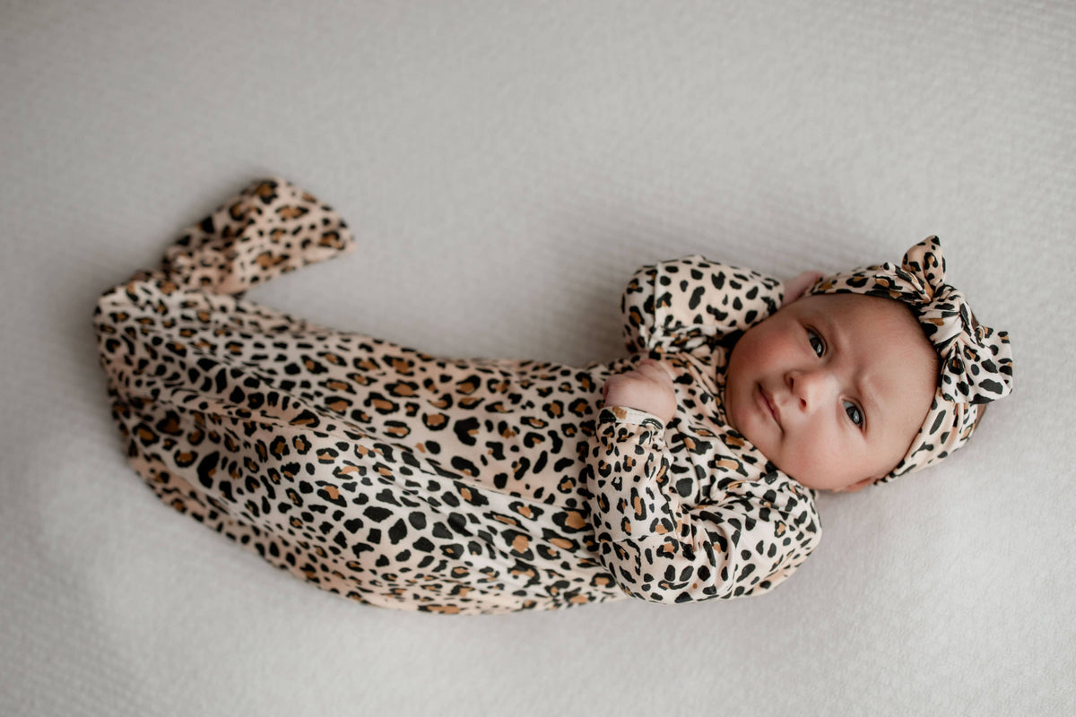 Three Little Tots - Leopard Knotted Gown — alternate product image, view 12