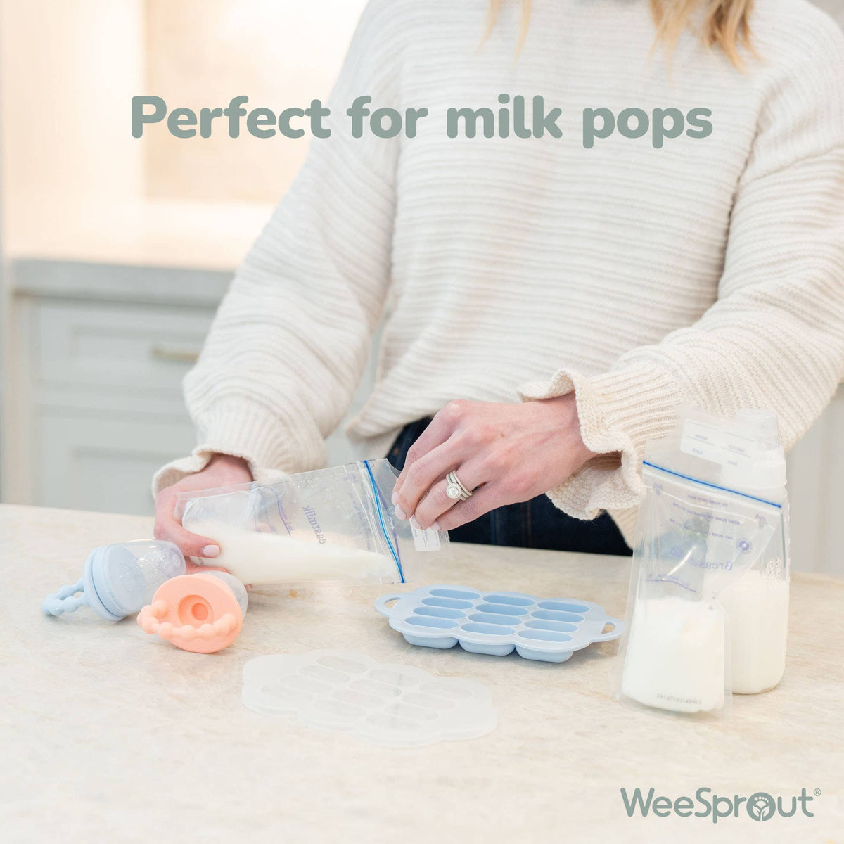 WeeSprout - Silicone Baby Food Feeder Set with Freezer Tray – 2 Pack — alternate product image, view 14