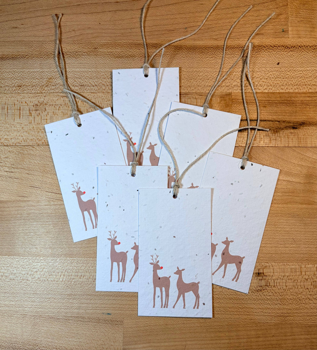 The Raven’s Edge Studio - Plantable Holiday Gift Tags: Eco Friendly Set of 6, Reindeer