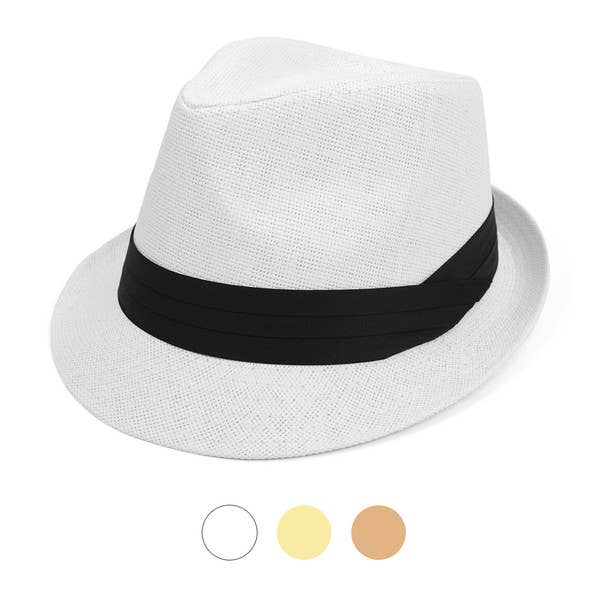 Selini New York - Woven Fashion Trilby Fedora with Black Band