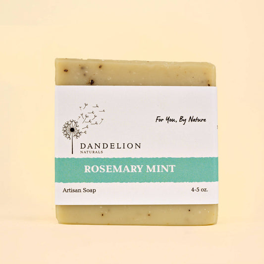 Dandelion Naturals - Jabón en barra de romero y menta | Jabón en barra totalmente natural | Jabón vegano