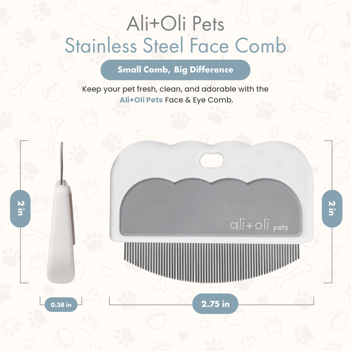 Ali+Oli - Ali+Oli Pets Eye & Face Grooming Comb for Dogs & Cats