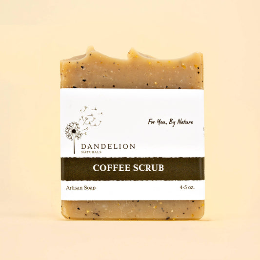 Dandelion Naturals - Jabón en barra exfoliante de café | Jabón en barra exfoliante | Jabón de café