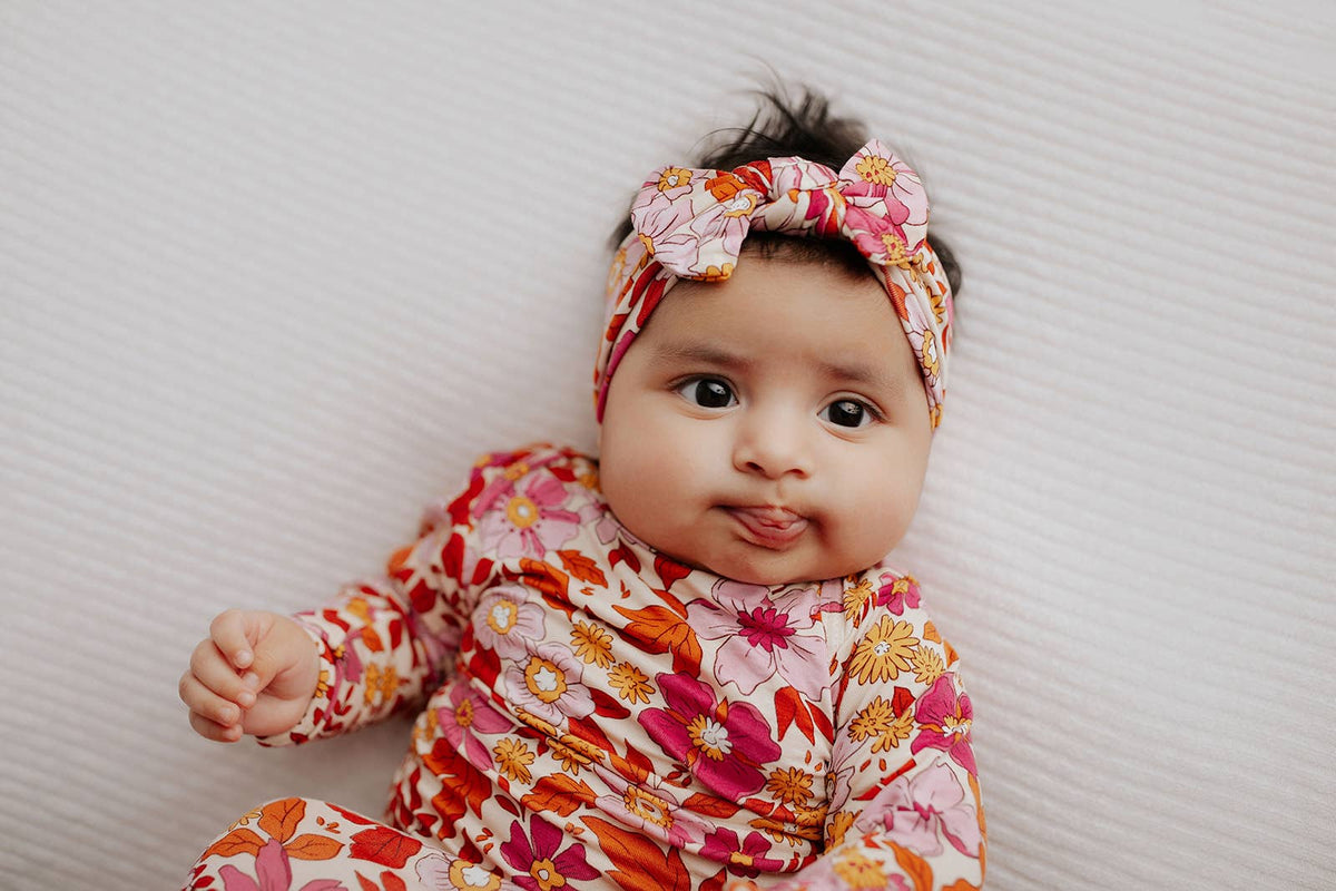 Three Little Tots - Wild Child Floral Hawaiian Knotted Gown