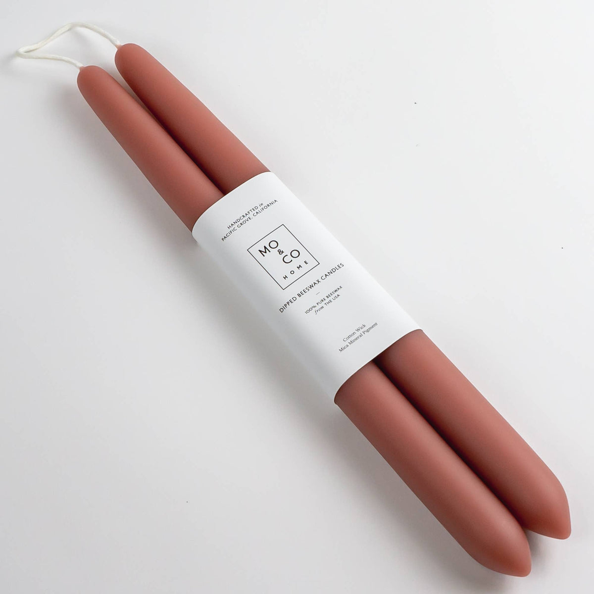 Mo&Co Home - Terra Cotta | Dipped Beeswax Taper Candles | All Natural